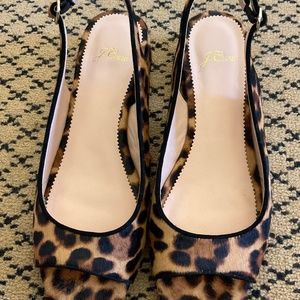 JCrew leopard sling backs 8.5